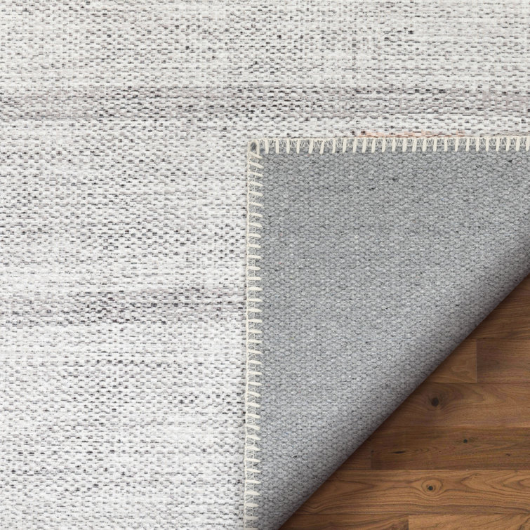 Gray Chenille Flat-Weave Reversible Area Rug 2' x 3'11"