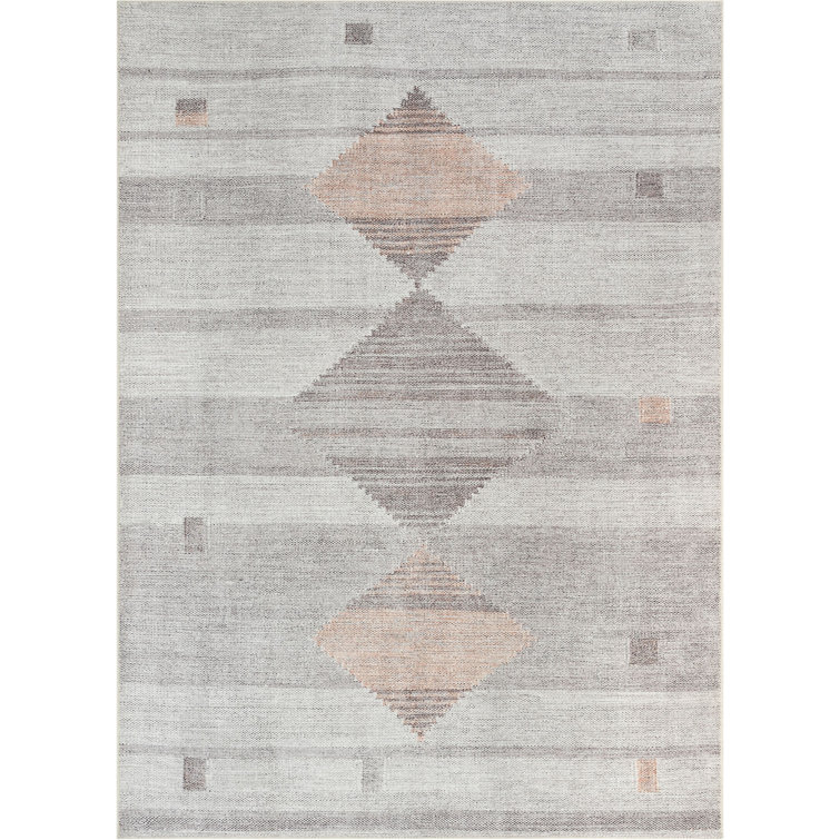 Gray Chenille 5' x 7' Stain-Resistant Washable Rug