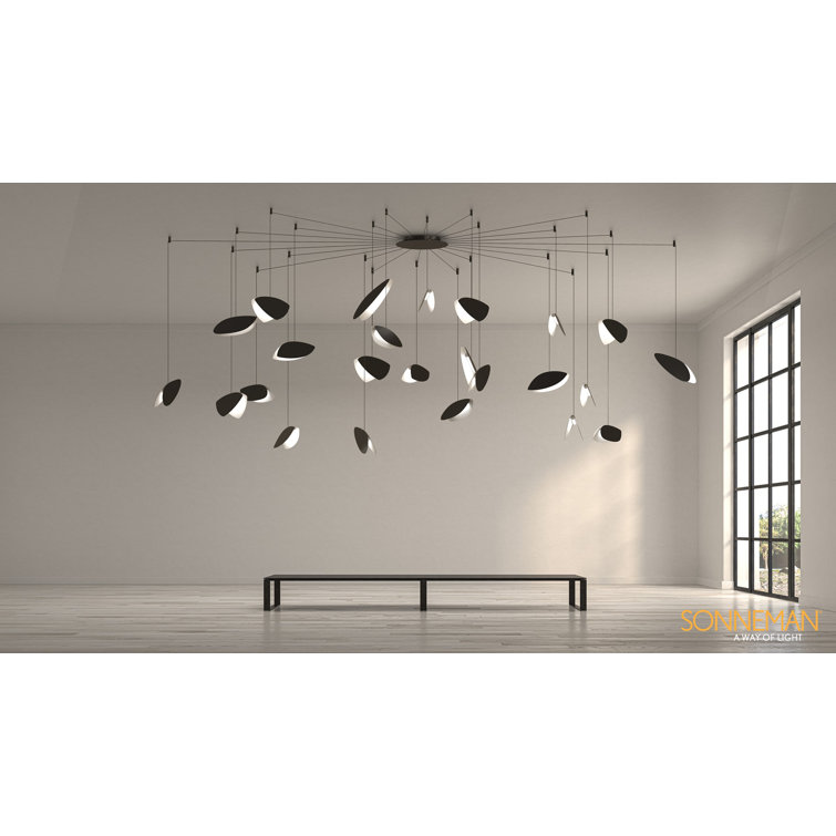 36" Black Aluminum LED Indoor/Outdoor Pendant Light