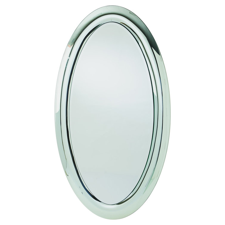 Silver Oval Floor Mirror with Sleek Frame