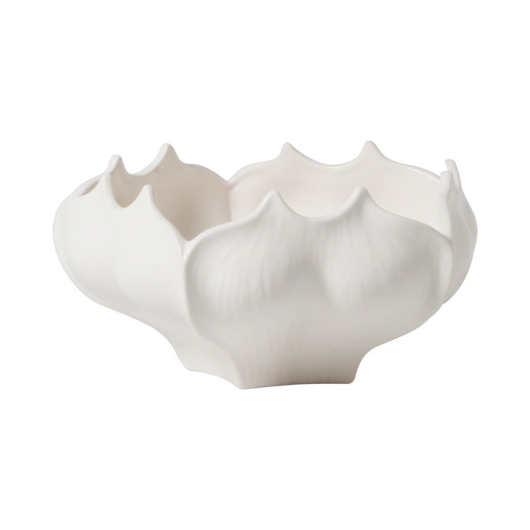 Handmade Abstract White Ceramic Decorative Bowl