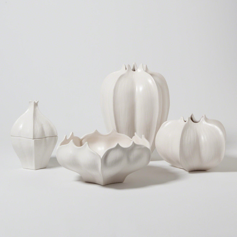 Handmade Abstract White Ceramic Decorative Bowl