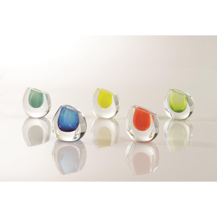 Blueberry Jewel-Tone Hand-Blown Glass Bud Vase