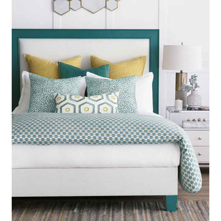 Super Queen Blue Geometric Coastal Comforter Set