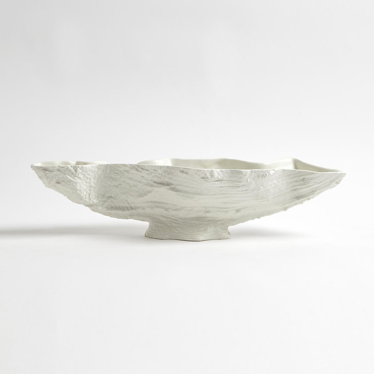 Matte White Ceramic Serpentine Lime Bowl