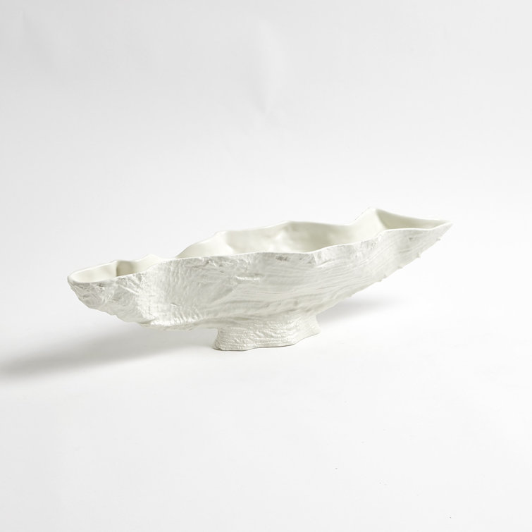 Matte White Ceramic Serpentine Lime Bowl
