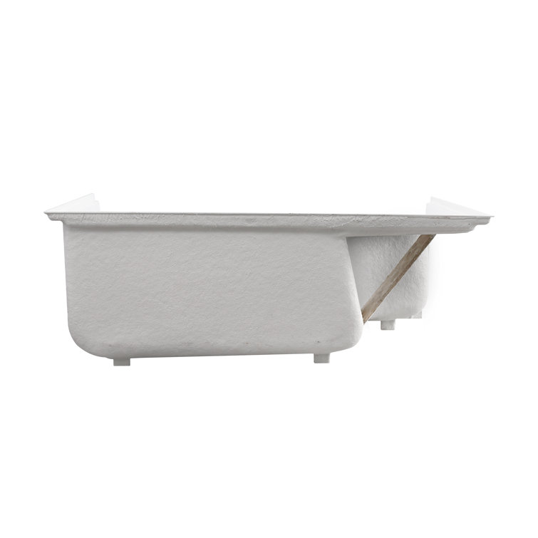 White Acrylic Single Threshold Shower Base with Seat and Right Drain