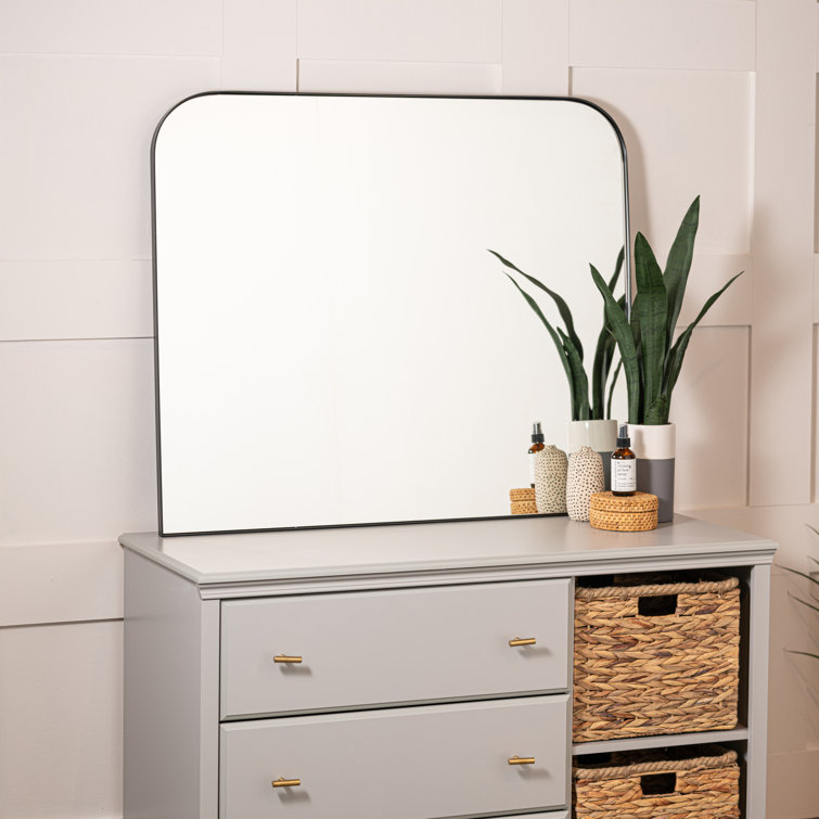 Elegant Matte Black Rectangular Vanity Wall Mirror