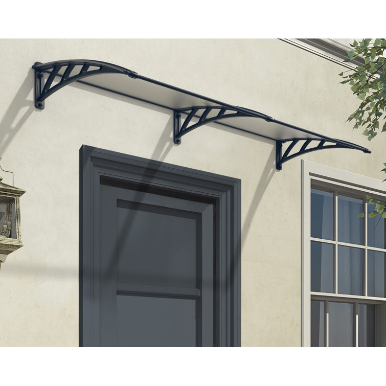 Neo 8' x 3' Gray and Clear Polycarbonate Window and Door Awning