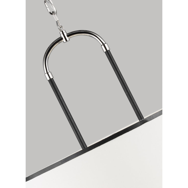 Katie Large Time Worn Brass and White Drum Pendant Light