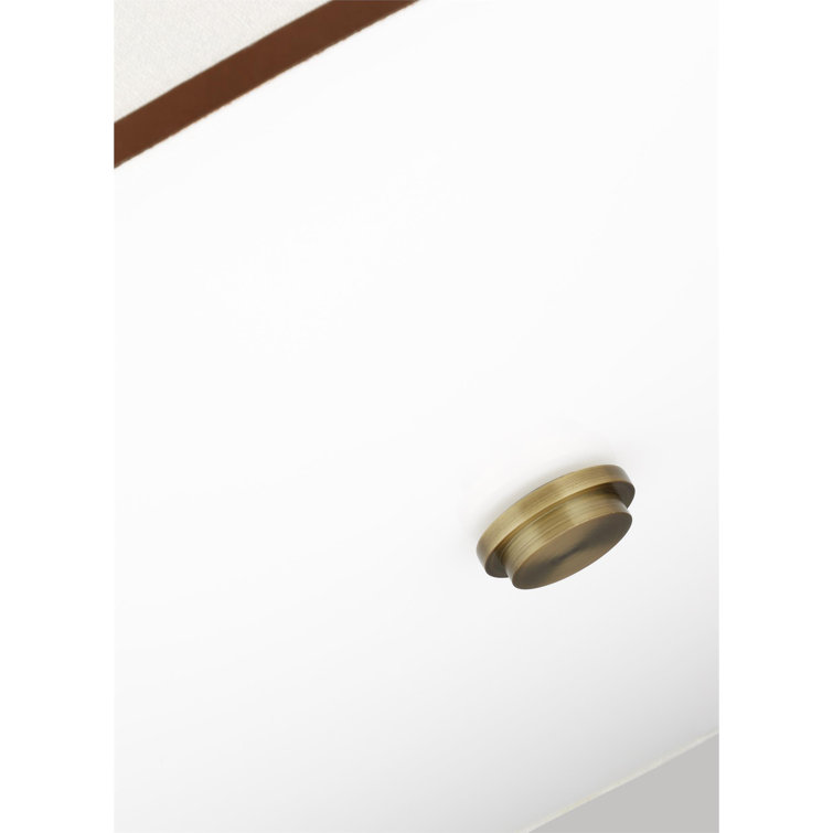 Katie Large Time Worn Brass and White Drum Pendant Light