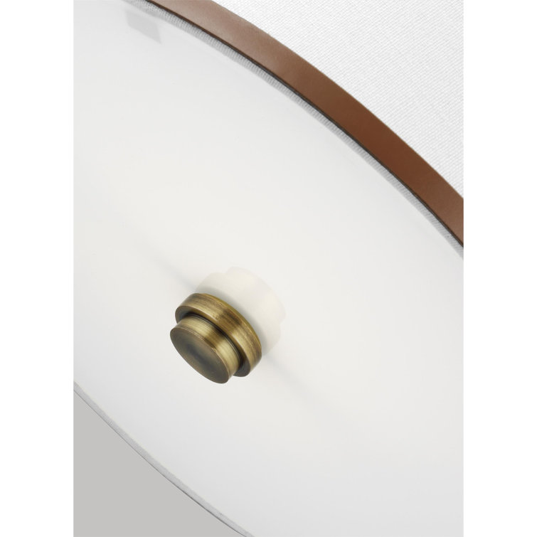 Katie Time Worn Brass Medium Drum Pendant Light with Saddle Leather
