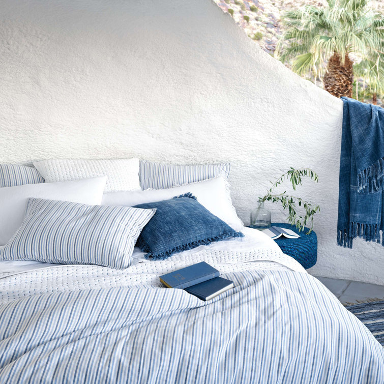 White Cotton Twin Reversible Quilt Set
