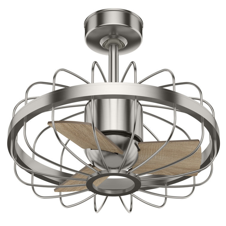 Roswell Industrial 16" Brushed Nickel Ceiling Fan with Reversible Blades