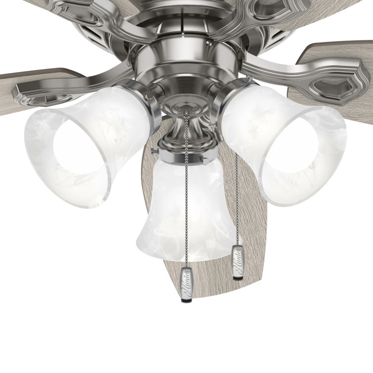 Brushed Nickel 52" Low Profile Ceiling Fan with LED Lights