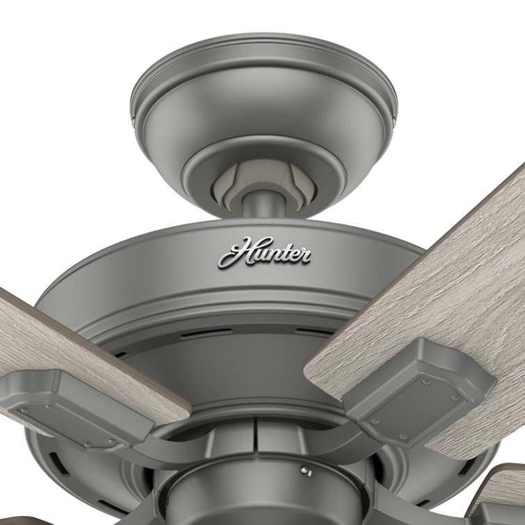 52" Matte Silver Farmhouse Ceiling Fan with LED Light Kit