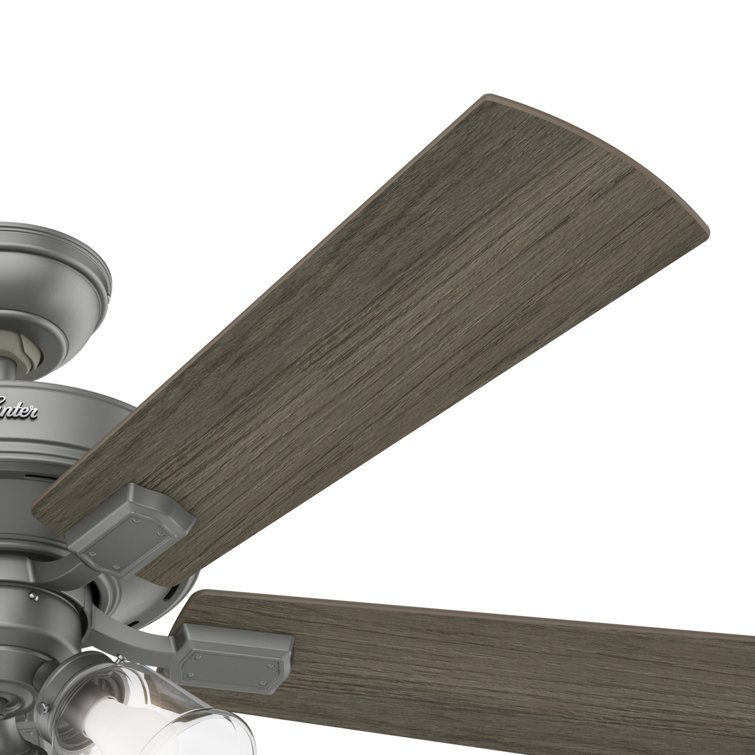 52" Matte Silver Farmhouse Ceiling Fan with LED Light Kit