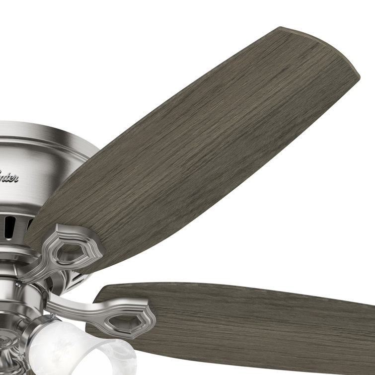 Brushed Nickel 52" Low Profile Ceiling Fan with LED Lights