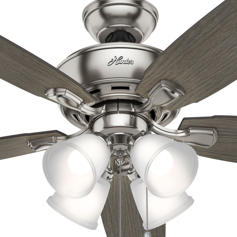 Hunter Amberlin 52" Brushed Nickel LED Ceiling Fan with Reversible Blades
