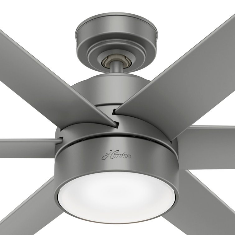 Solaria 72" Matte Silver Outdoor Ceiling Fan with LED Light and Remote