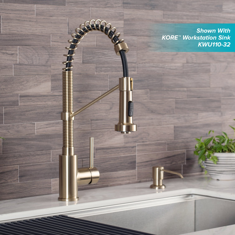 Chrome Commercial Style Pull-Down Kitchen Faucet with Drinking Water Dispenser