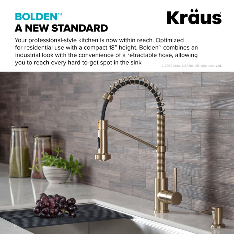 Chrome Commercial Style Pull-Down Kitchen Faucet with Drinking Water Dispenser