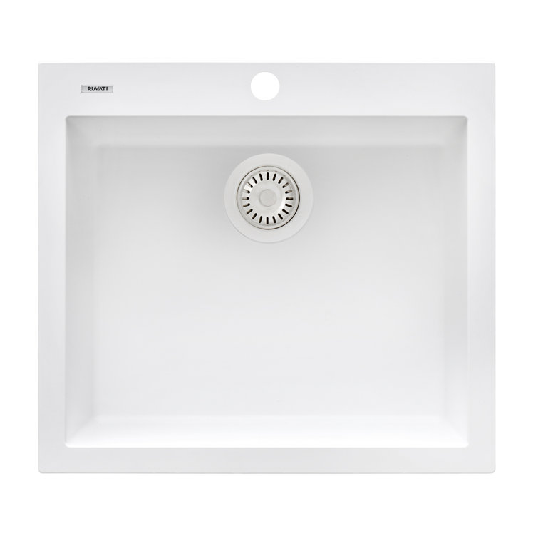 Arctic White Granite Composite Single Bowl Kitchen Sink