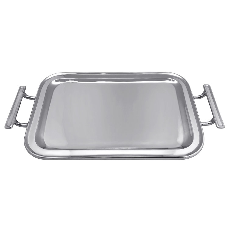 Mariposa Polished Aluminum Shatterproof Service Tray