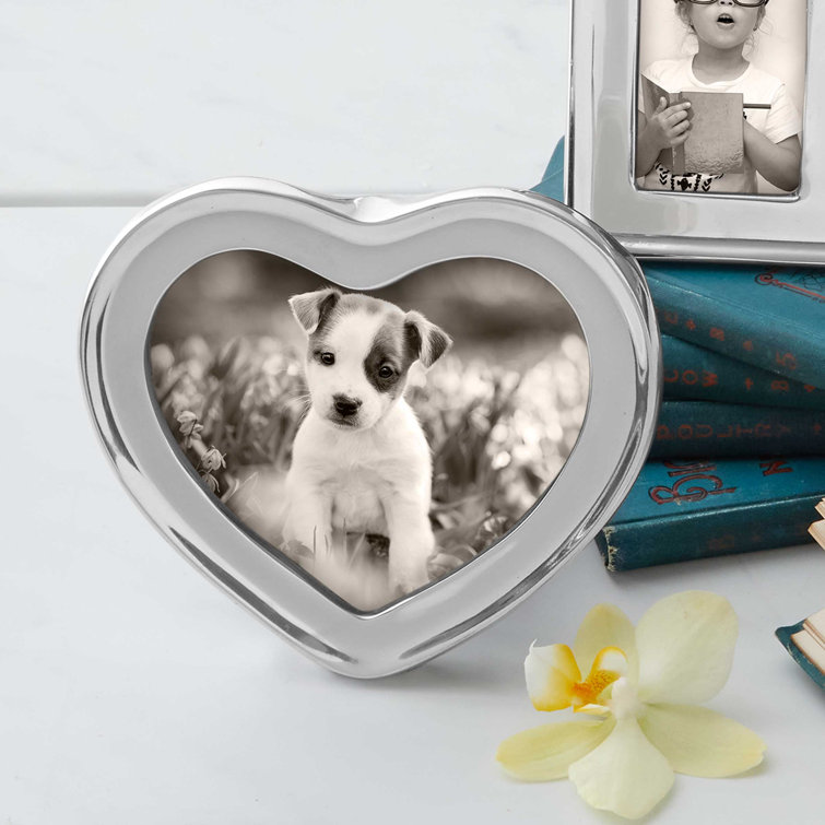 Heart-Shaped Silver Aluminum Picture Frame