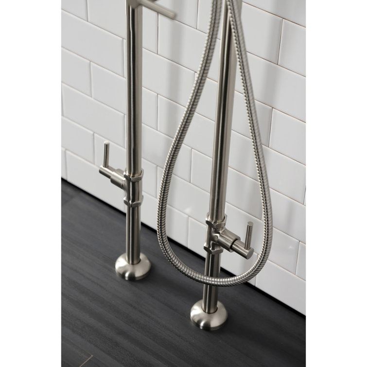 Brushed Nickel Freestanding Tub Faucet with Hand Shower