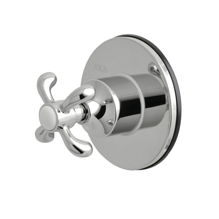 Polished Chrome Wall-Mounted Cross Handle Diverter Valve