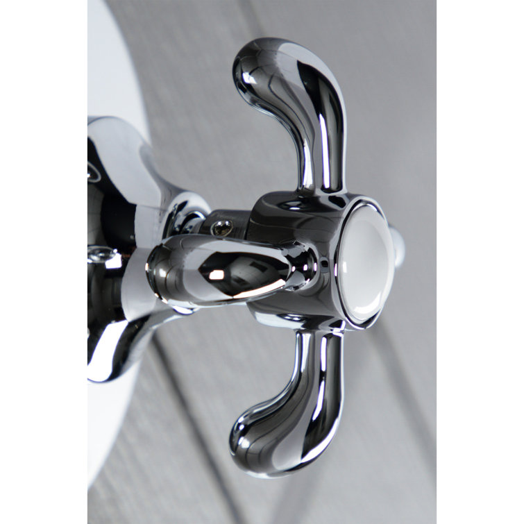 Polished Chrome Wall-Mounted Cross Handle Diverter Valve