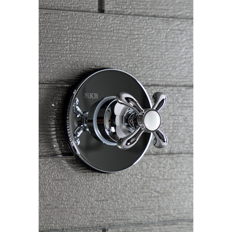 Polished Chrome Wall-Mounted Cross Handle Diverter Valve