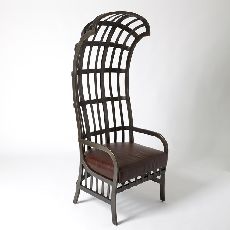 Studio A Cascade Dark Brown Leather and Metal Chair