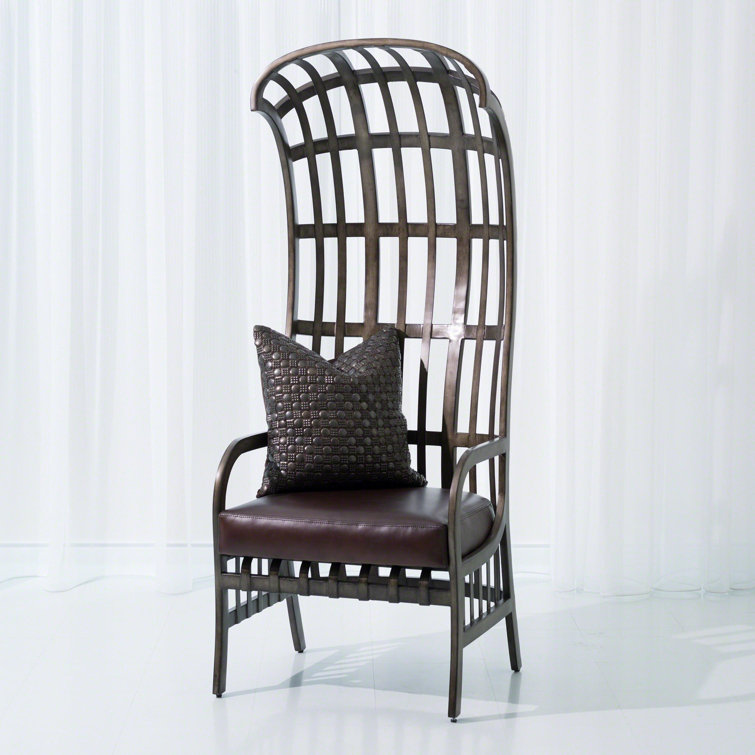 Studio A Cascade Dark Brown Leather and Metal Chair