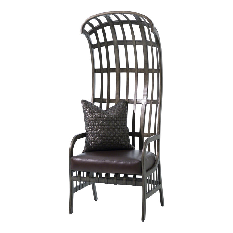 Studio A Cascade Dark Brown Leather and Metal Chair