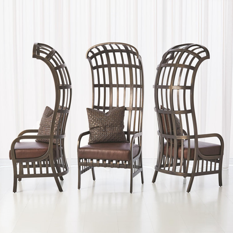 Studio A Cascade Dark Brown Leather and Metal Chair