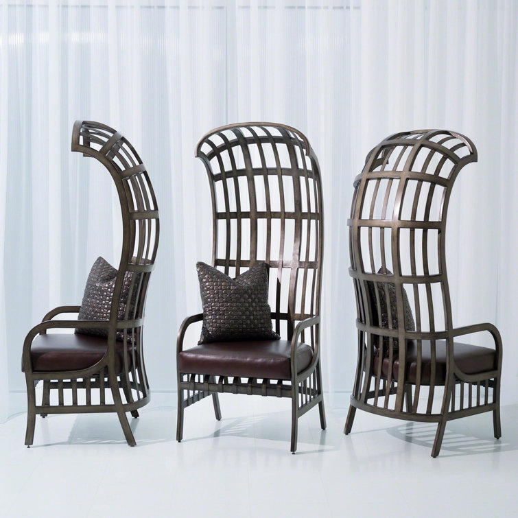 Studio A Cascade Dark Brown Leather and Metal Chair