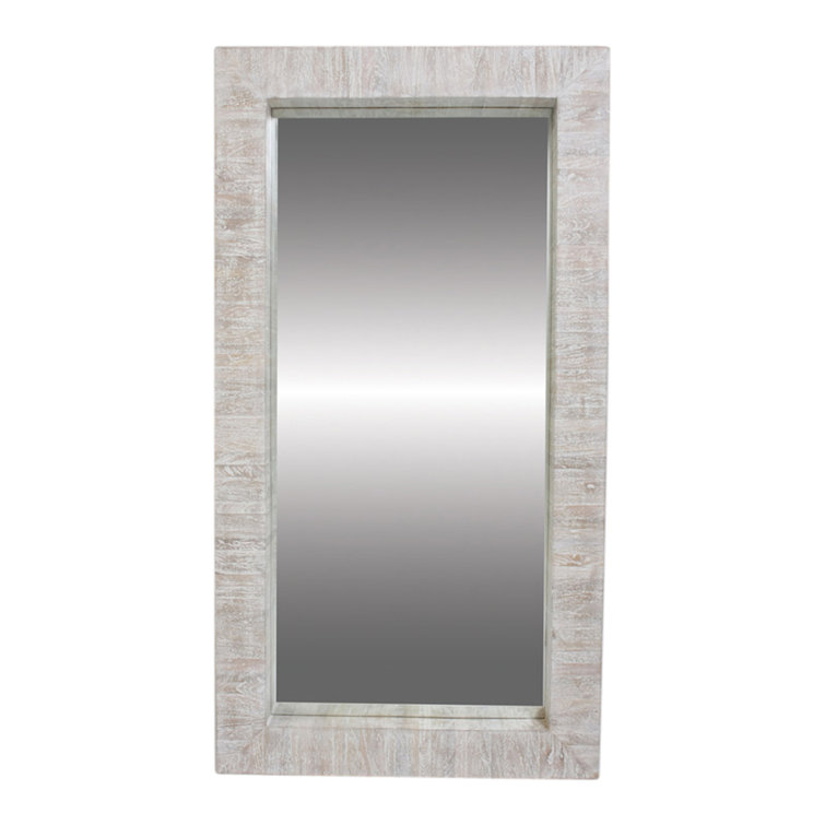 White Washed Wood Full-Length Rectangular Driftwood Mirror