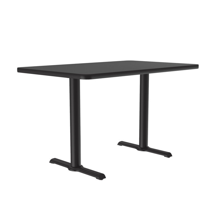 Black Laminate Rectangular Dining Height Table with Cast Iron Base