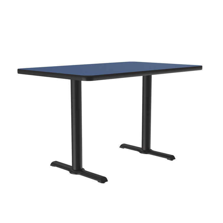 Blue Rectangular Laminate Dining Height Table