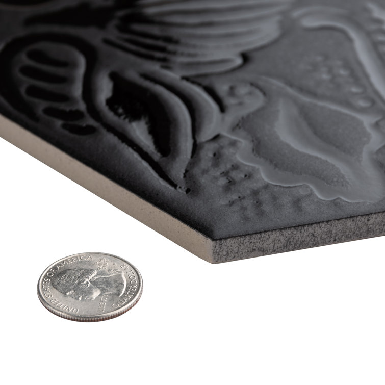 Gaudi Lux Black Porcelain Hexagon Wall and Floor Tile