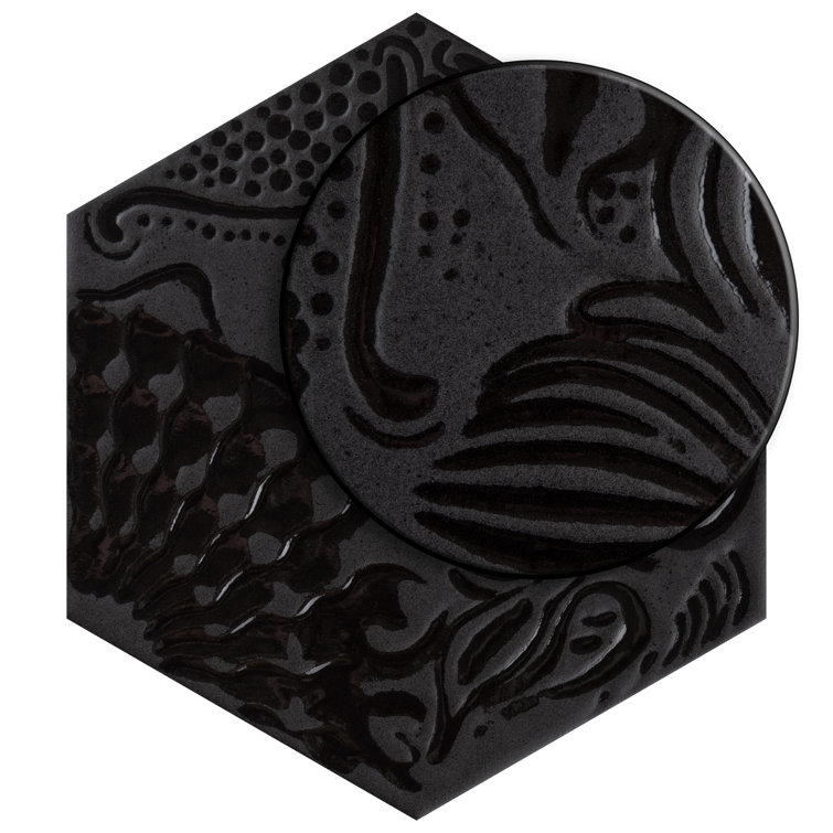 Gaudi Lux Black Porcelain Hexagon Wall and Floor Tile