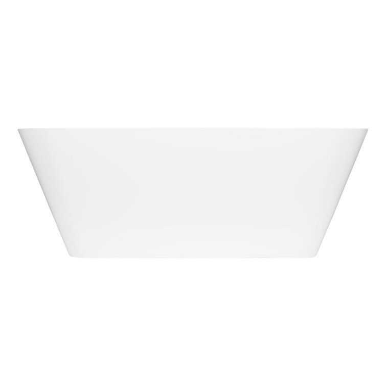 Inoma 66'' White Glossy Freestanding Soaking Bathtub