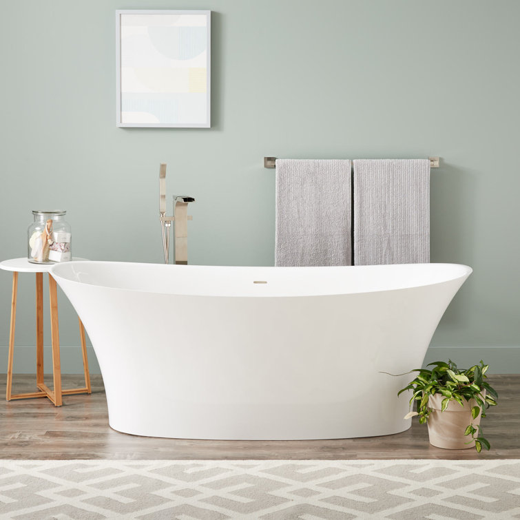 Giosa 67" Glossy White Freestanding Oval Bathtub