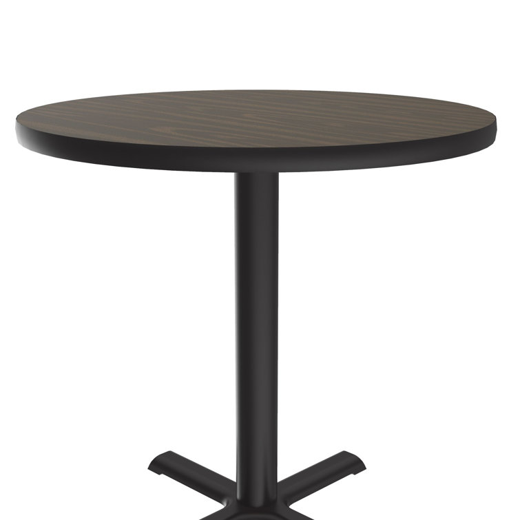 Round Walnut Laminate Dining Height Table