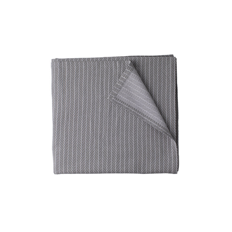Chevron Queen-Sized Grey and White Cotton Throw Blanket