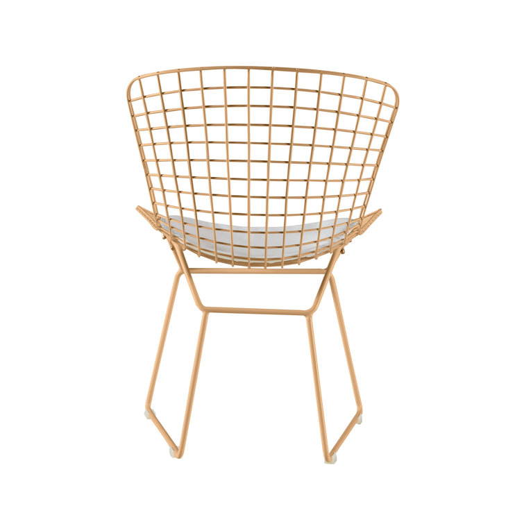 Mid-Century French Gold Metal Slat Side Chair Set