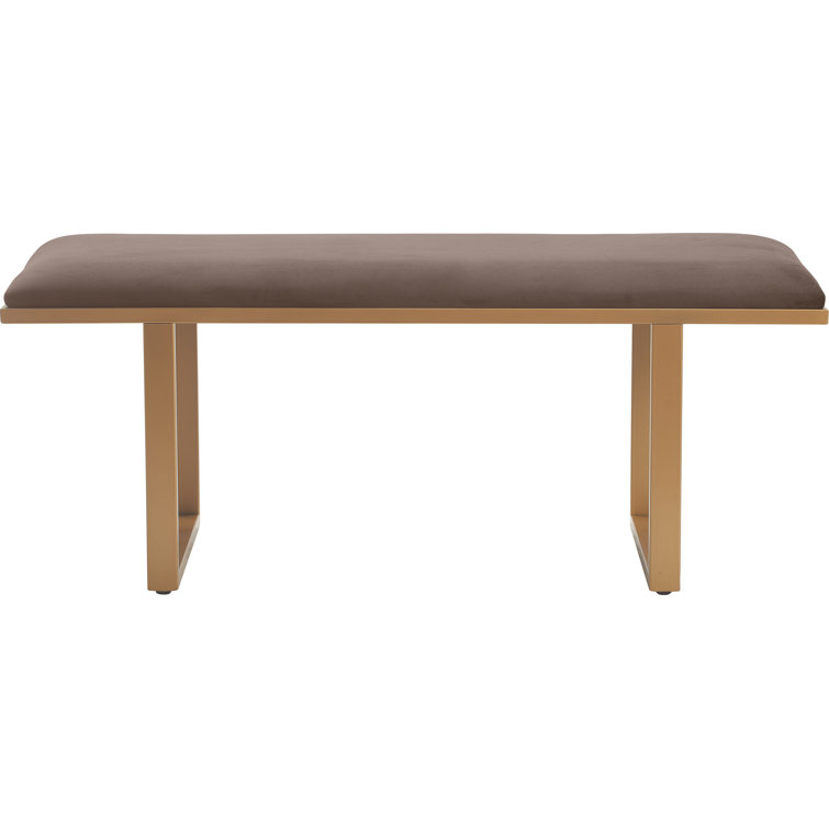 Chic Chocolate Brown Velvet Upholstered Bedroom Bench