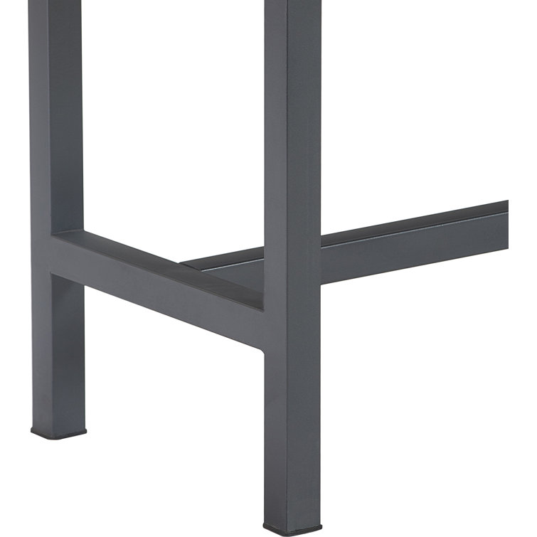 Robson 69'' Light Oak and Black Metal Industrial Dining Bench